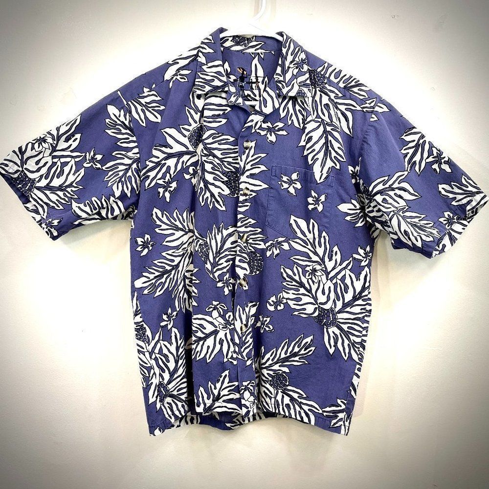The Endless Summer 100% Cotton Blue & White Made In Hawaii Aloha Shirt Size Sm